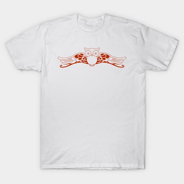 Owl red design art, illustraion. T-Shirt by kamdesigns